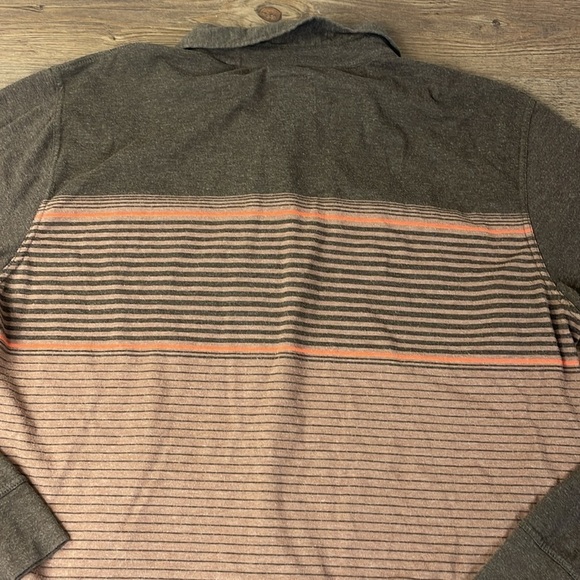 Prana Men’s Brown Stripe Long Sleeve Polo Shirt, size XL - Picture 8 of 8